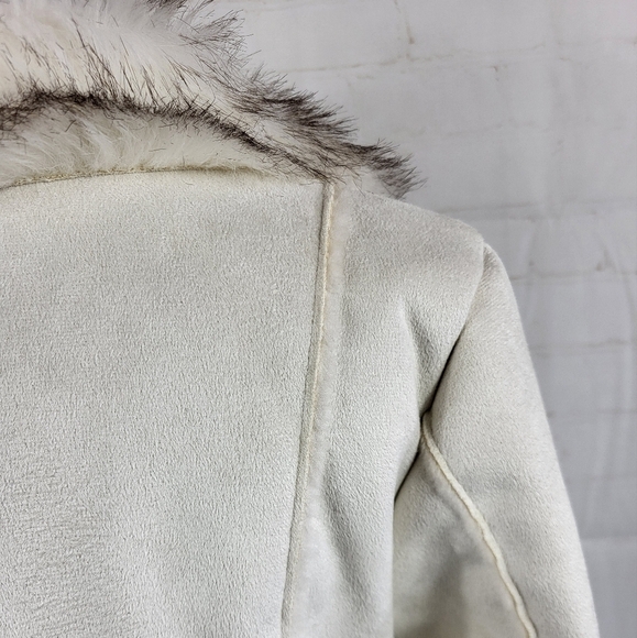 Venus Y2K Penny Lane Faux Suede & Fur Toggle Shearling Winter Coat Cream XS 0-2 - Picture 9 of 15